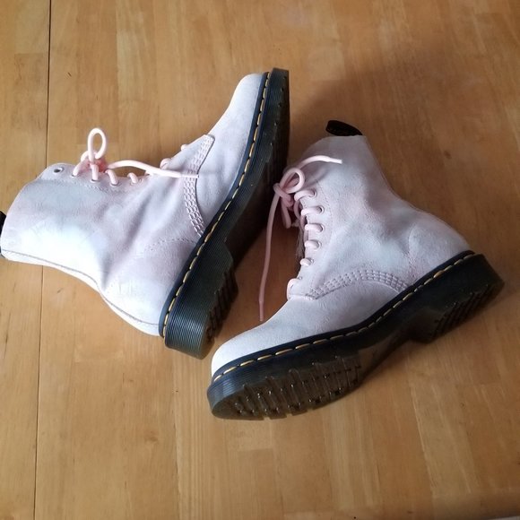 Dr. Martens Pascal Tie Dye Printed Suede Leather Ankle Boots - Picture 9 of 13